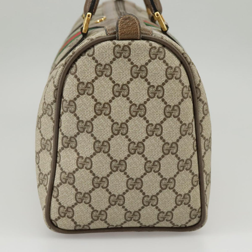 GUCCI GG Supreme Web Sherry Line Hand Bag PVC Beige Red 58 02 007 99813