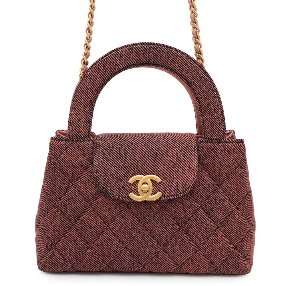 CHANEL Mini Shopping Bag Orange/BlackAS4416 Washed Denim