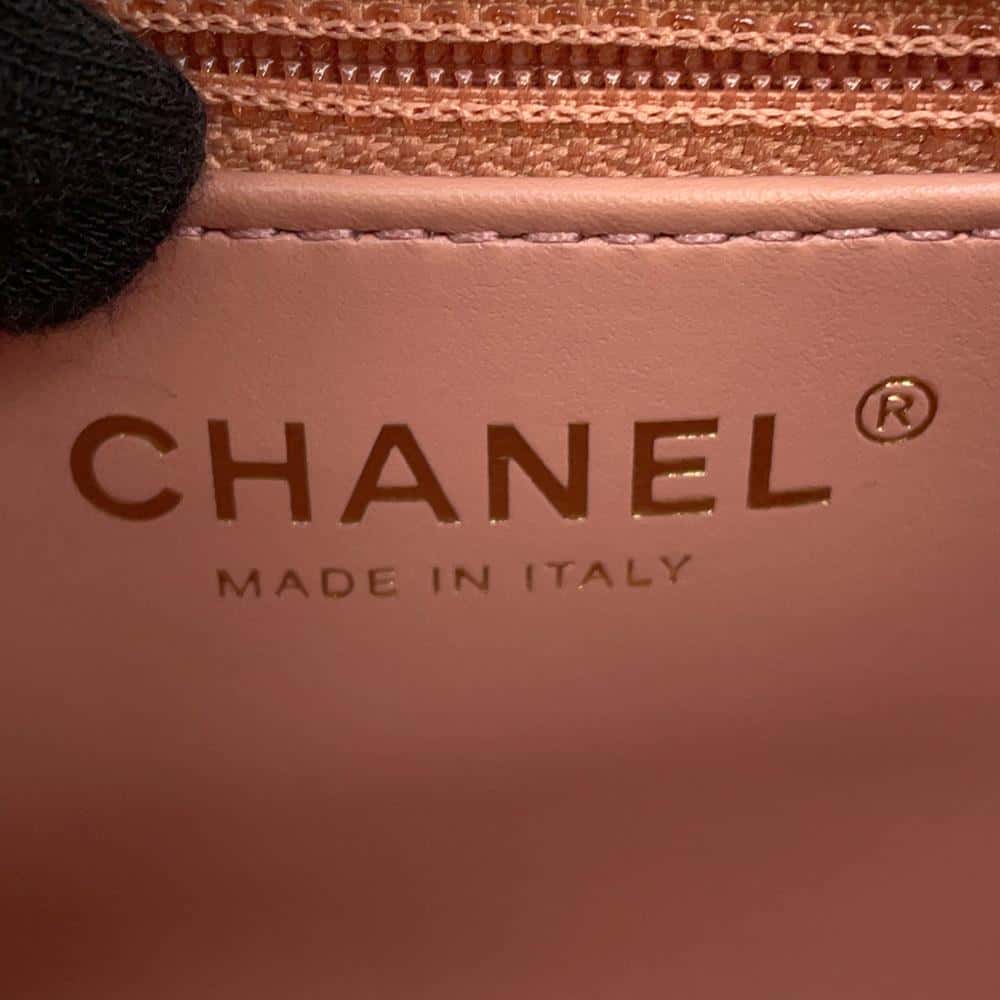 CHANEL Mini Shopping Bag Orange/BlackAS4416 Washed Denim