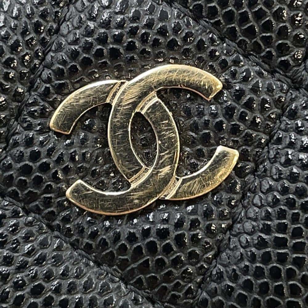 CHANEL Mini Vanity Matelasse Chain Shoulder Bag BlackAP1466 Caviar Leather