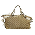 GUCCI GG Canvas Tote Bag Silver Beige 232959 99848