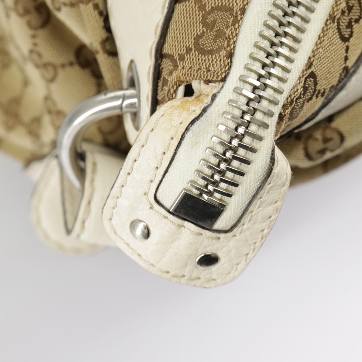 GUCCI GG Canvas Tote Bag Silver Beige 232959 99848