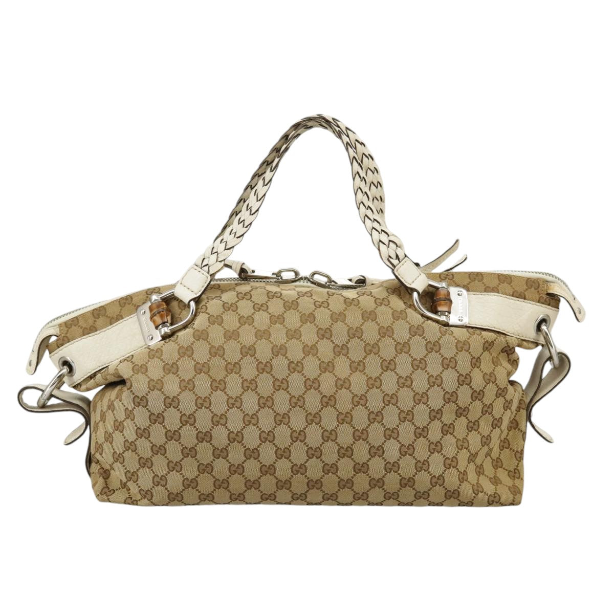 GUCCI GG Canvas Tote Bag Silver Beige 232959 99848