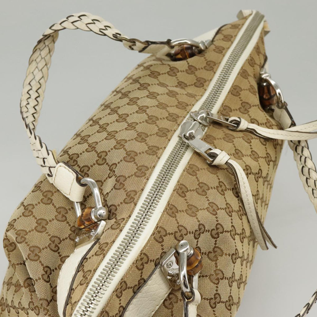 GUCCI GG Canvas Tote Bag Silver Beige 232959 99848