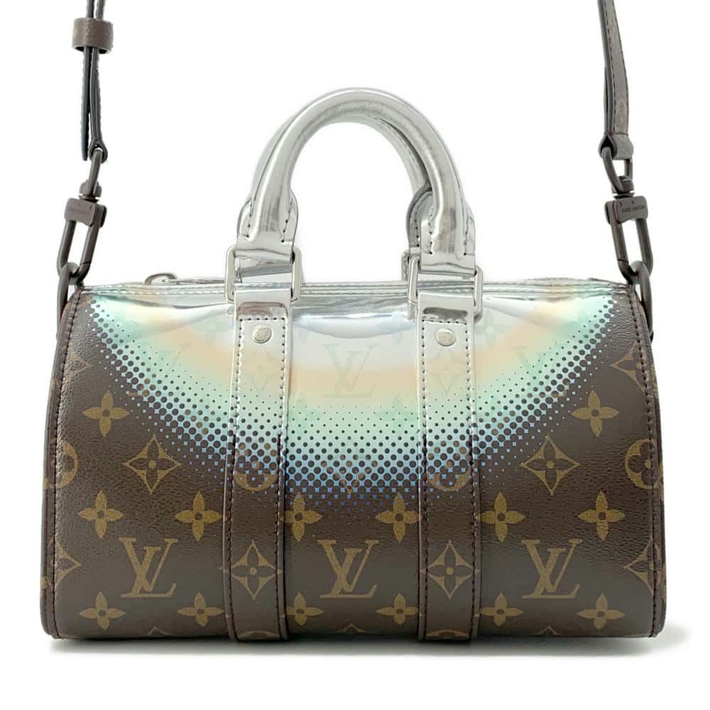 LOUIS VUITTON Keepall Bandouliere Brown/MetalicSilver M23119 Monogram Metalic・Nebula Size 25