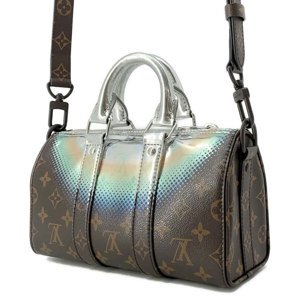 LOUIS VUITTON Keepall Bandouliere Brown/MetalicSilver M23119 Monogram Metalic・Nebula Size 25