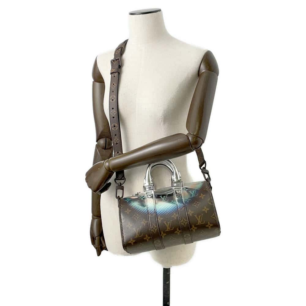 LOUIS VUITTON Keepall Bandouliere Brown/MetalicSilver M23119 Monogram Metalic・Nebula Size 25