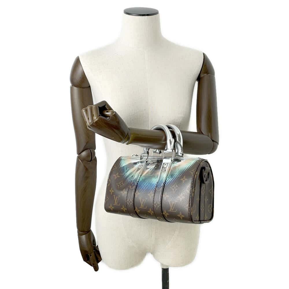 LOUIS VUITTON Keepall Bandouliere Brown/MetalicSilver M23119 Monogram Metalic・Nebula Size 25