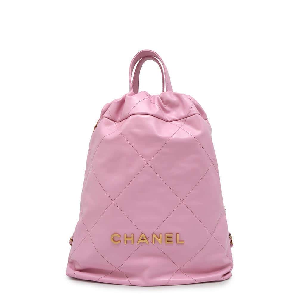 CHANEL CHANEL22 Backpack PinkAS3859 Shiny Calf Leather Size Small