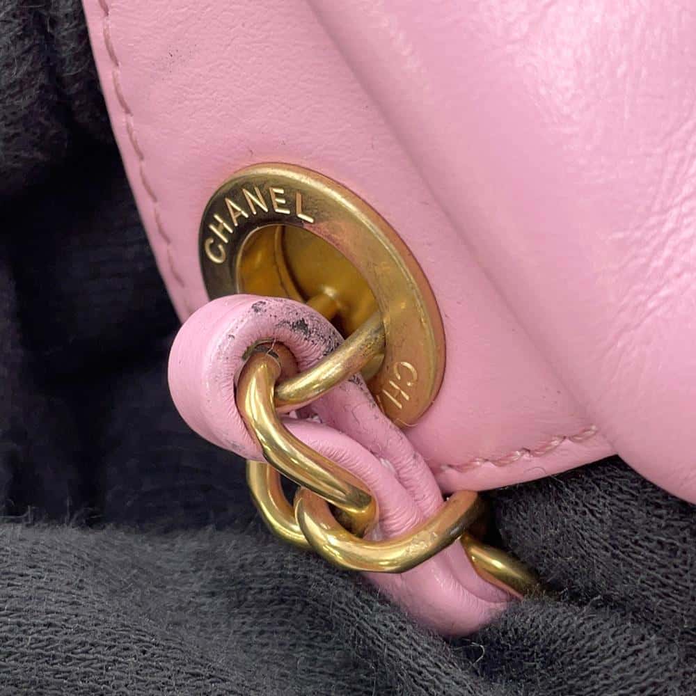 CHANEL CHANEL22 Backpack PinkAS3859 Shiny Calf Leather Size Small