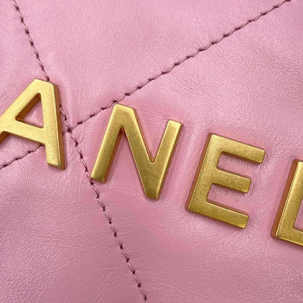 CHANEL CHANEL22 Backpack PinkAS3859 Shiny Calf Leather Size Small