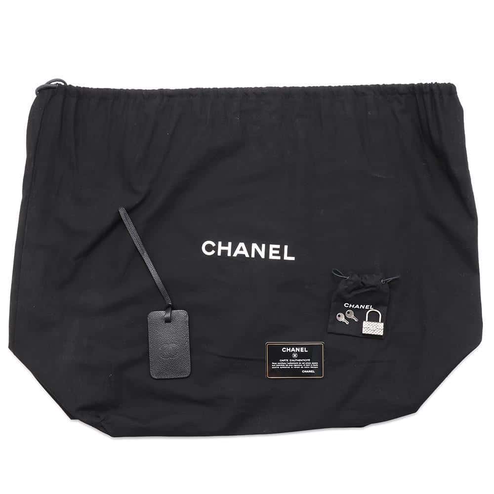 CHANEL Carry Bag Black/Ivory Tweed Leather