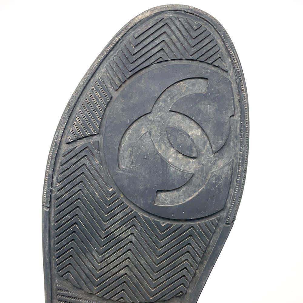 CHANEL CC Logo Sneakers BlackG45079 Leather Size 38