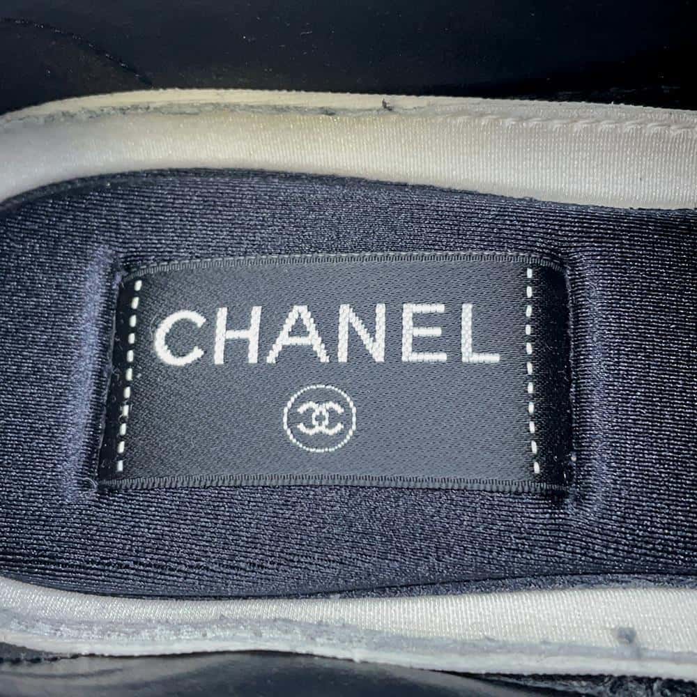 CHANEL CC Logo Sneakers BlackG45079 Leather Size 38