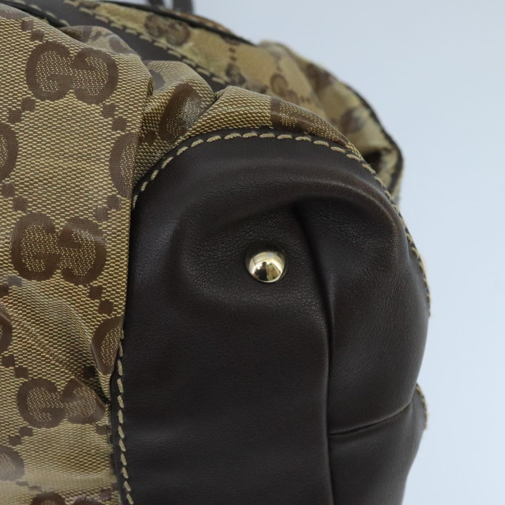 GUCCI GG Crystal Hand Bag Beige Gold 223962 99882