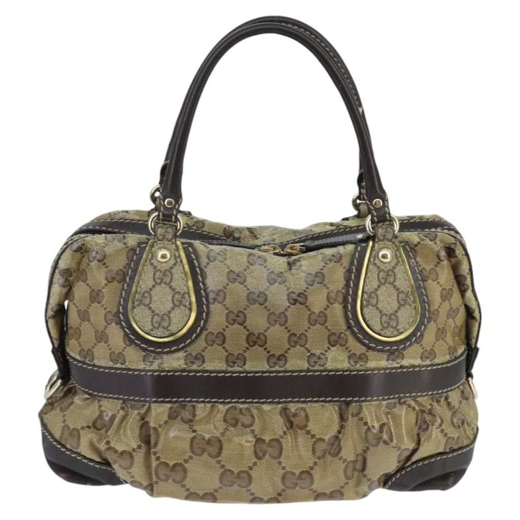 GUCCI GG Crystal Hand Bag Beige Gold 223962 99882