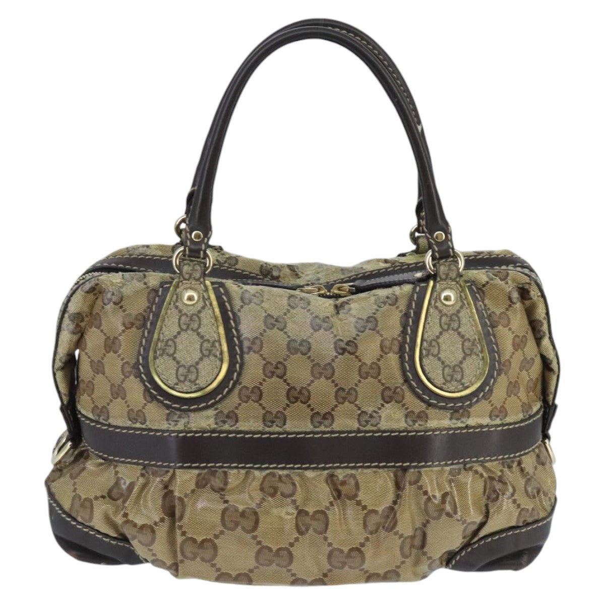 GUCCI GG Crystal Hand Bag Beige Gold 223962 99882