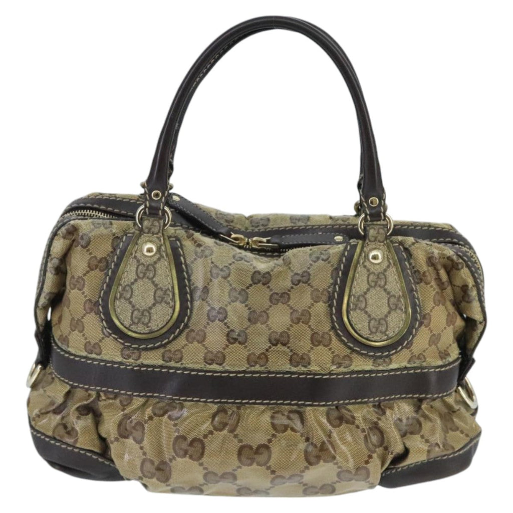 GUCCI GG Crystal Hand Bag Beige Gold 223962 99882