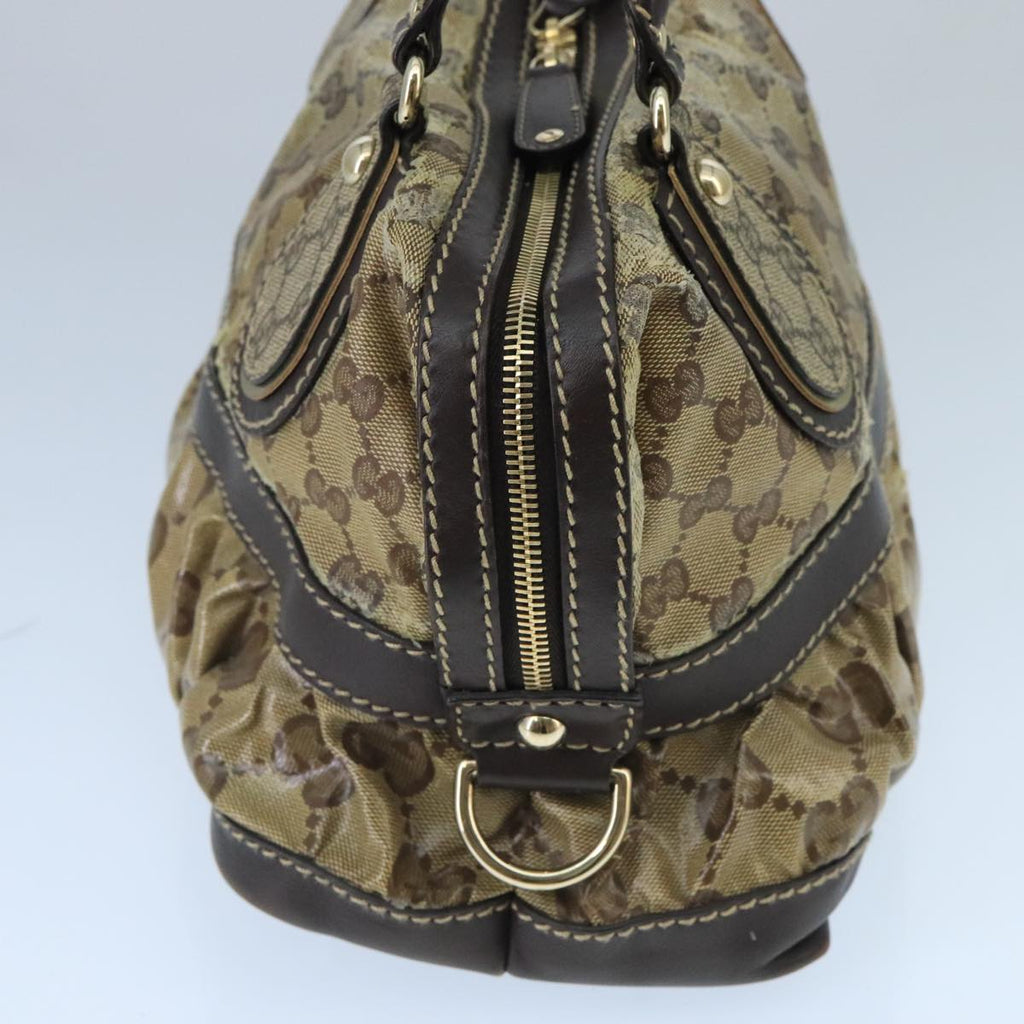 GUCCI GG Crystal Hand Bag Beige Gold 223962 99882