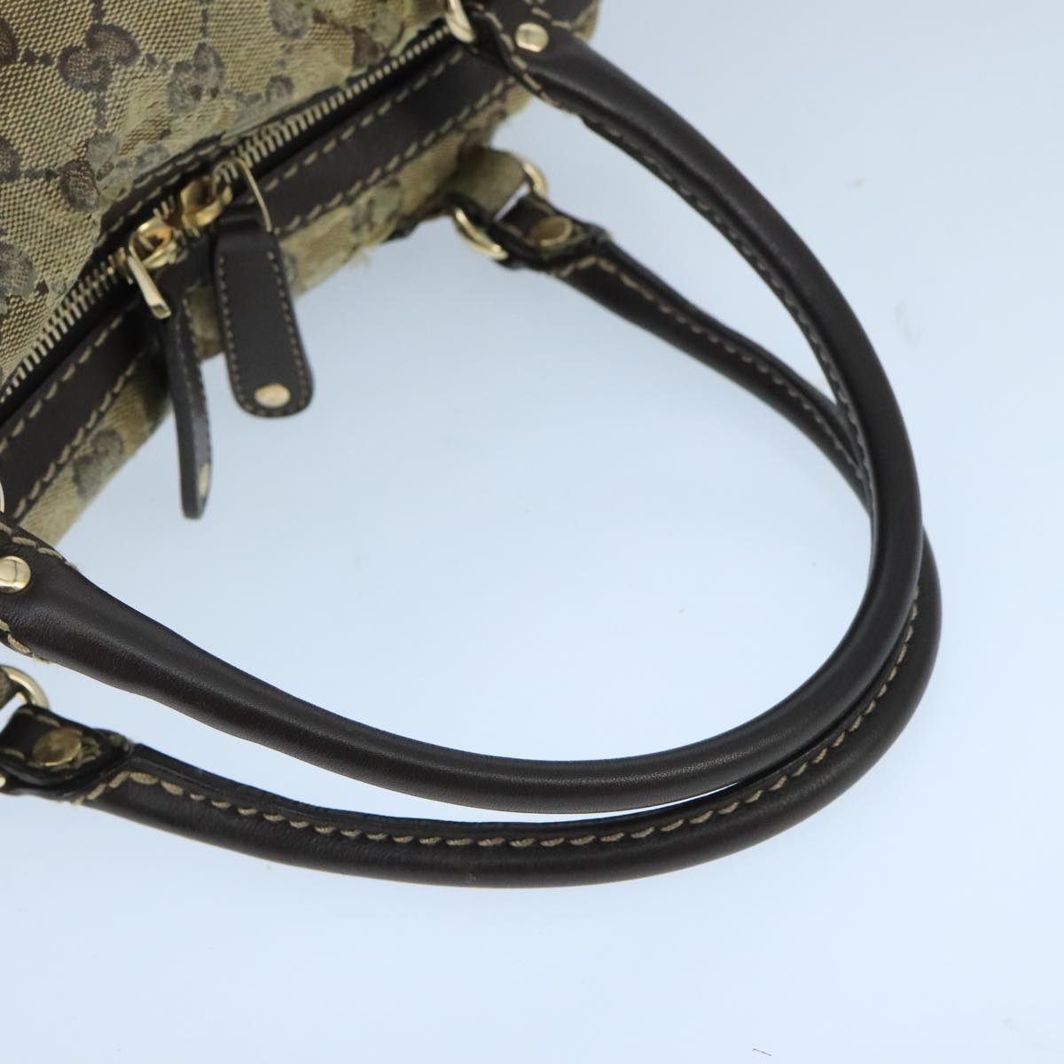 GUCCI GG Crystal Hand Bag Beige Gold 223962 99882