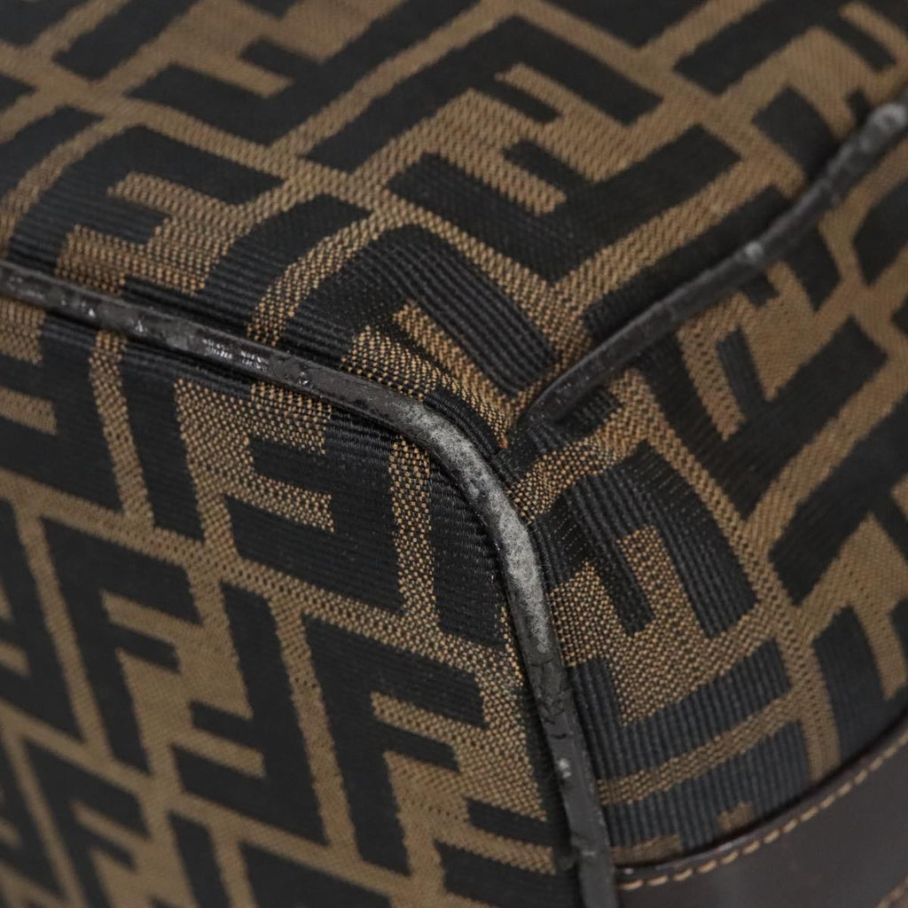 FENDI Zucca Canvas Vanity Pouch Brown Black gold 99900