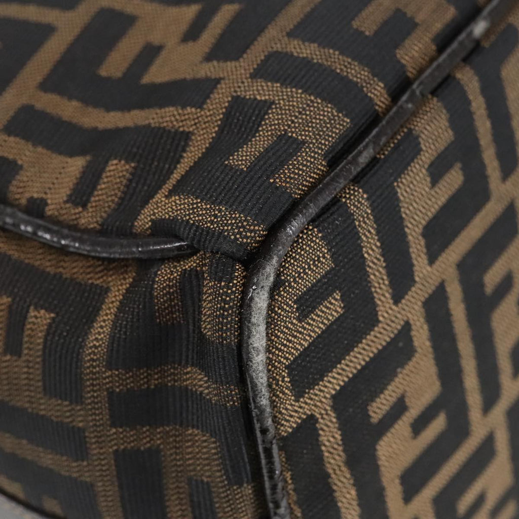 FENDI Zucca Canvas Vanity Pouch Brown Black gold 99900