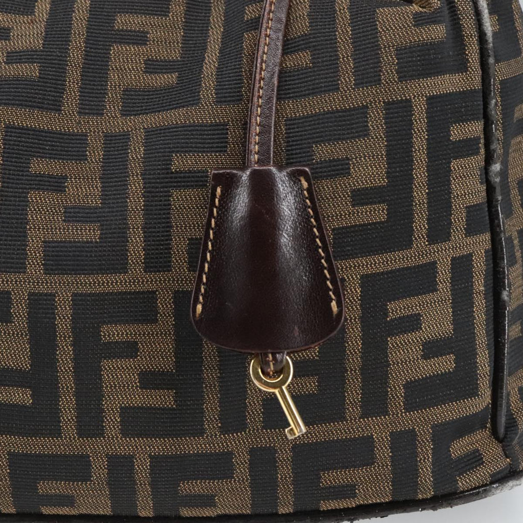 FENDI Zucca Canvas Vanity Pouch Brown Black gold 99900