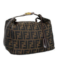 FENDI Zucca Canvas Vanity Pouch Brown Black gold 99900