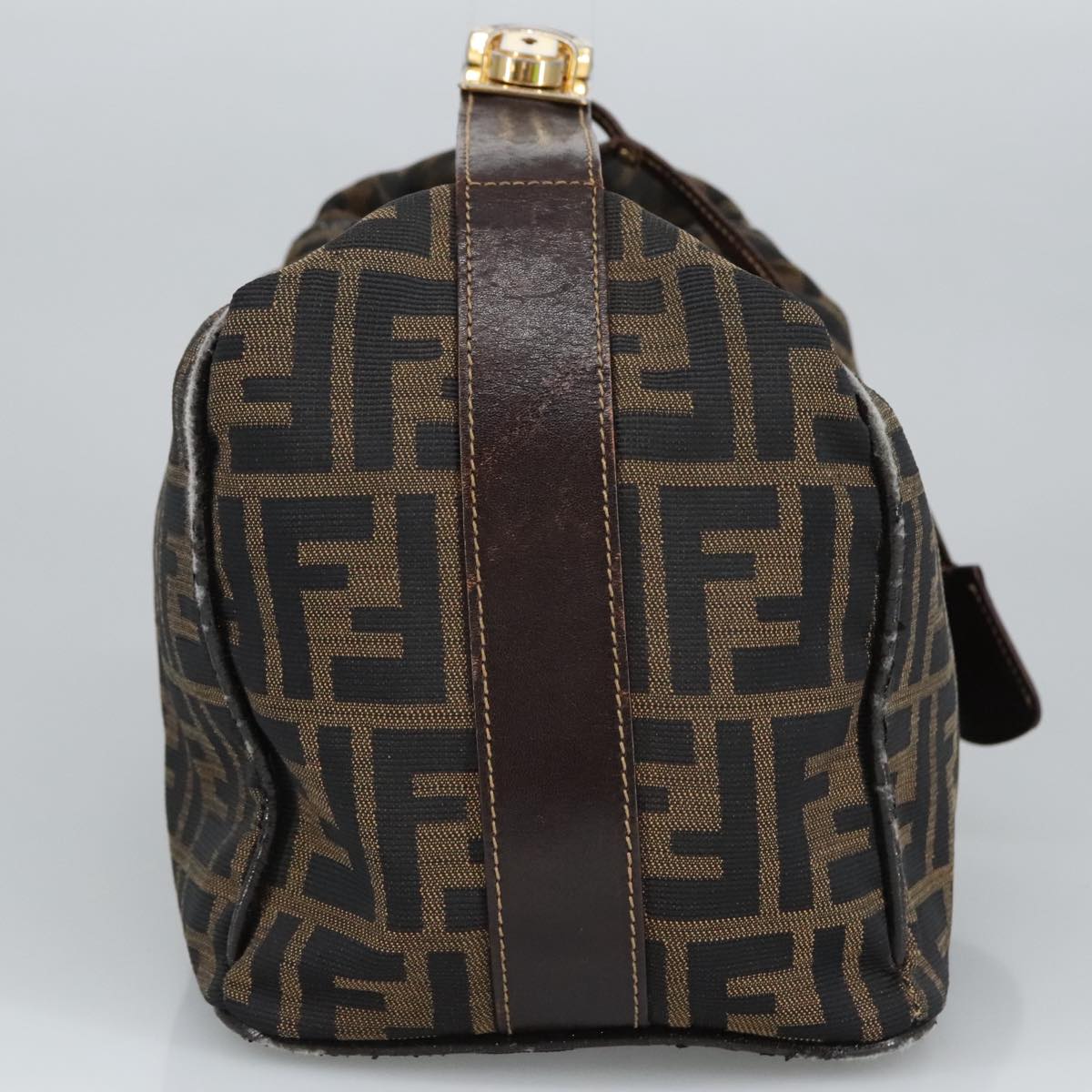 FENDI Zucca Canvas Vanity Pouch Brown Black gold 99900