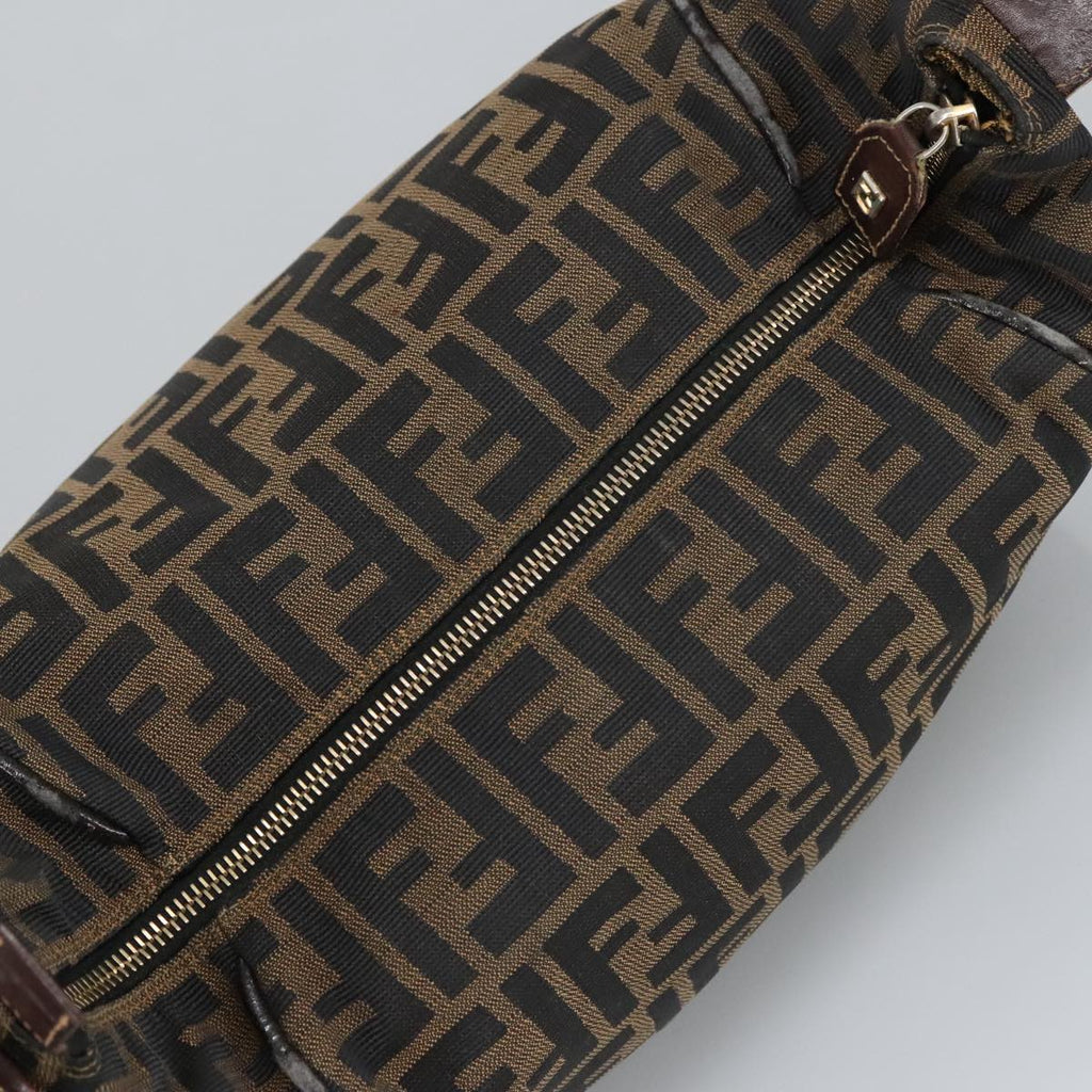 FENDI Zucca Canvas Vanity Pouch Brown Black gold 99900
