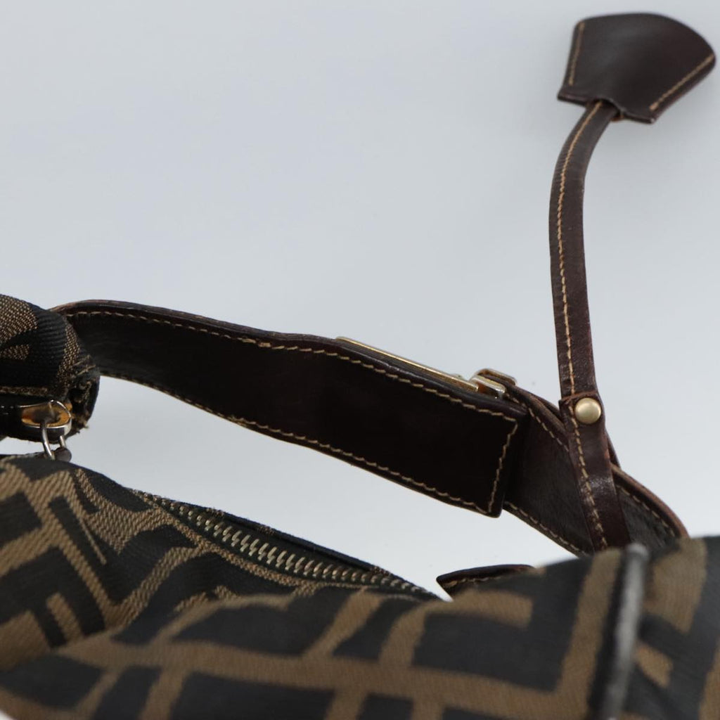 FENDI Zucca Canvas Vanity Pouch Brown Black gold 99900