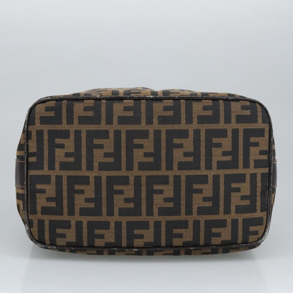 FENDI Zucca Canvas Vanity Pouch Brown Black gold 99900