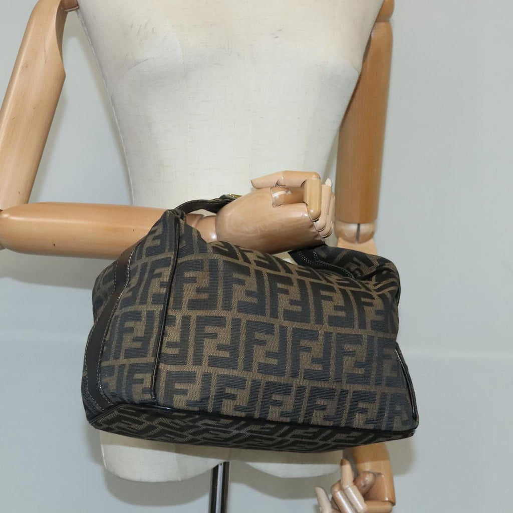 FENDI Zucca Canvas Vanity Hand Bag Brown 99910