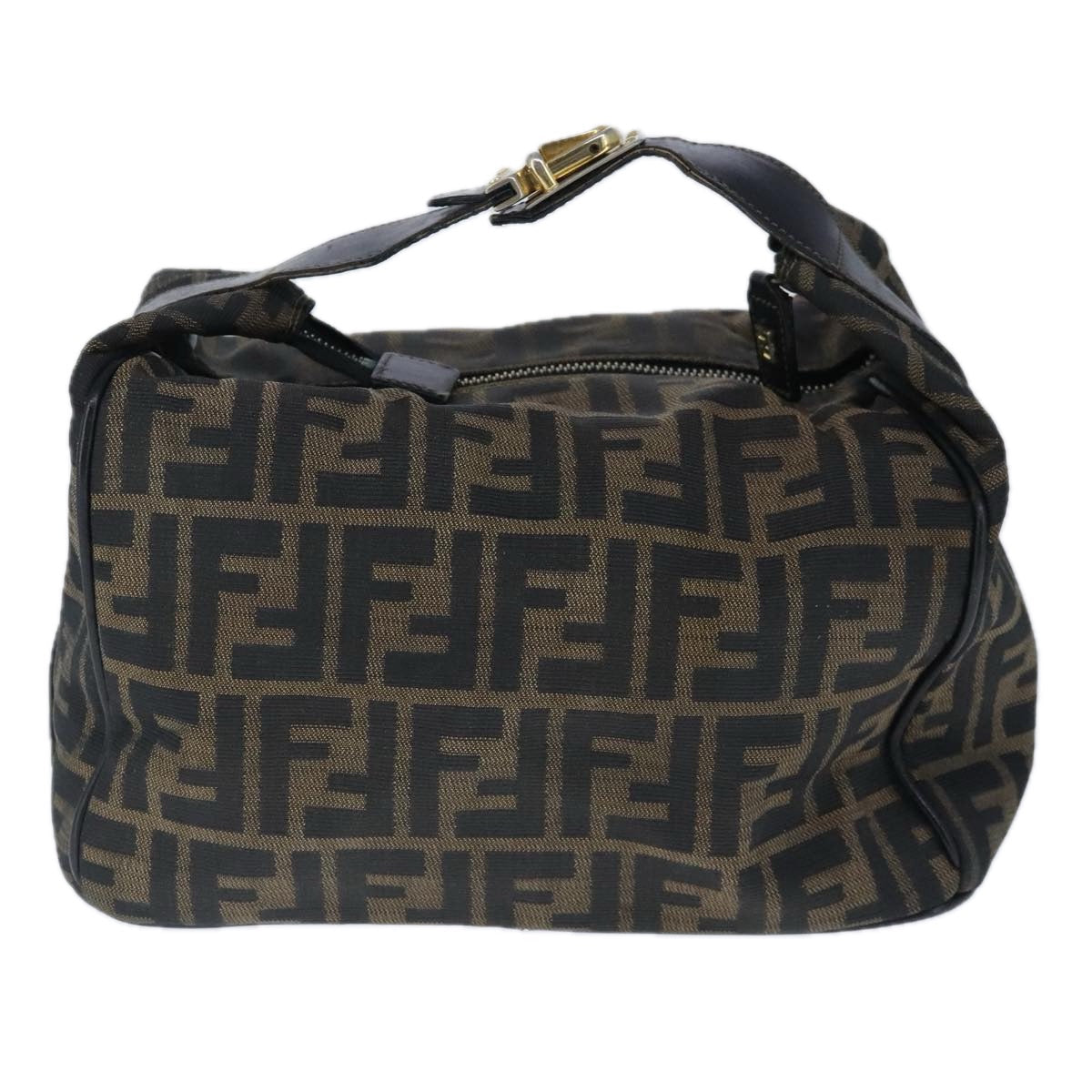 FENDI Zucca Canvas Vanity Hand Bag Brown 99910