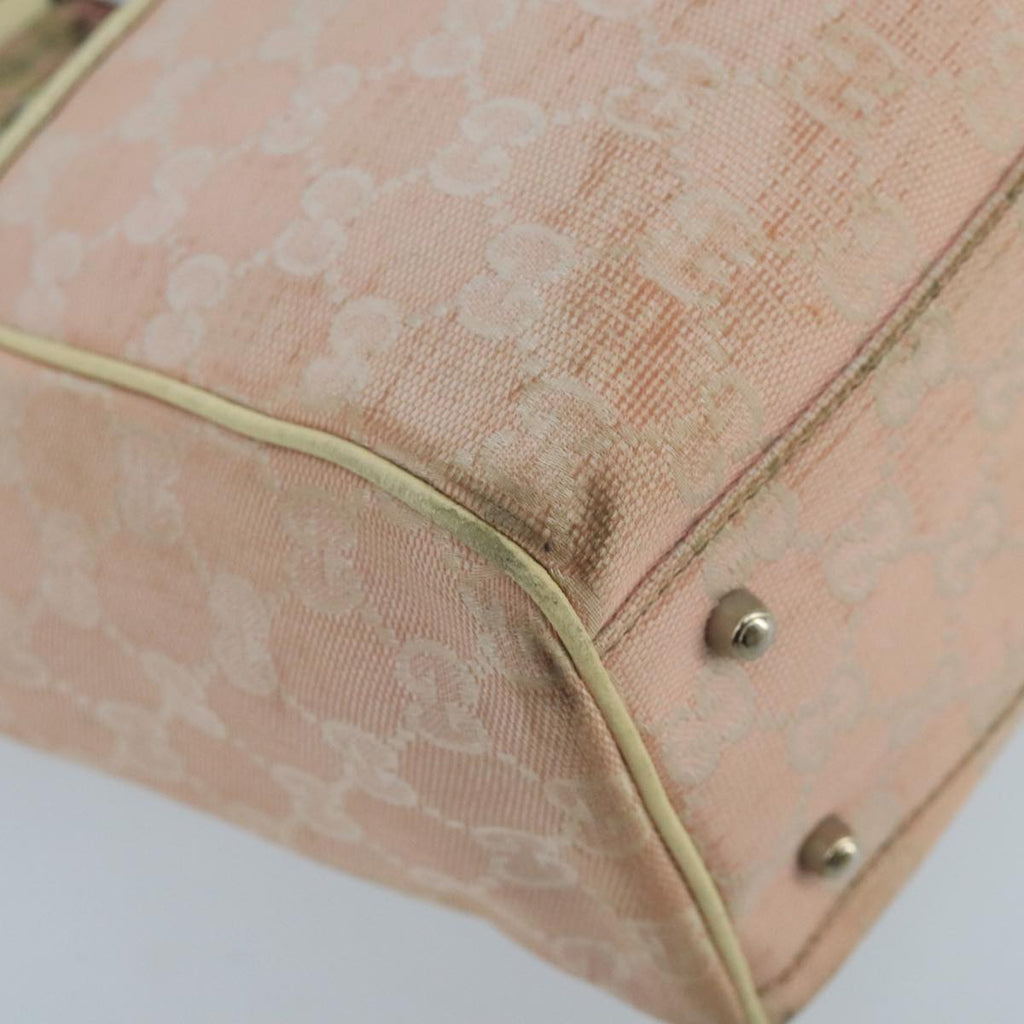 GUCCI GG Canvas Sherry Line Hand Bag Pink Green 99914