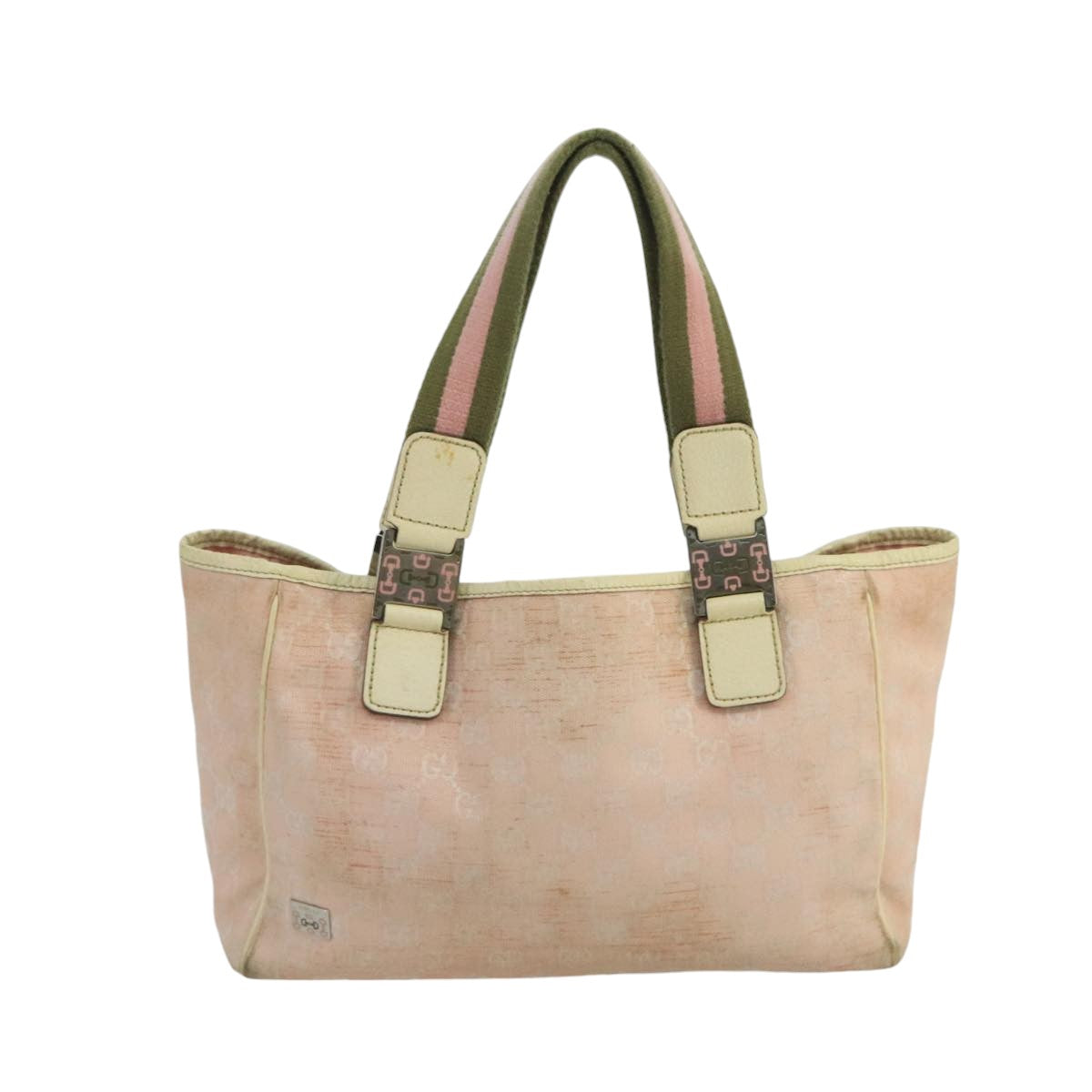 GUCCI GG Canvas Sherry Line Hand Bag Pink Green 99914