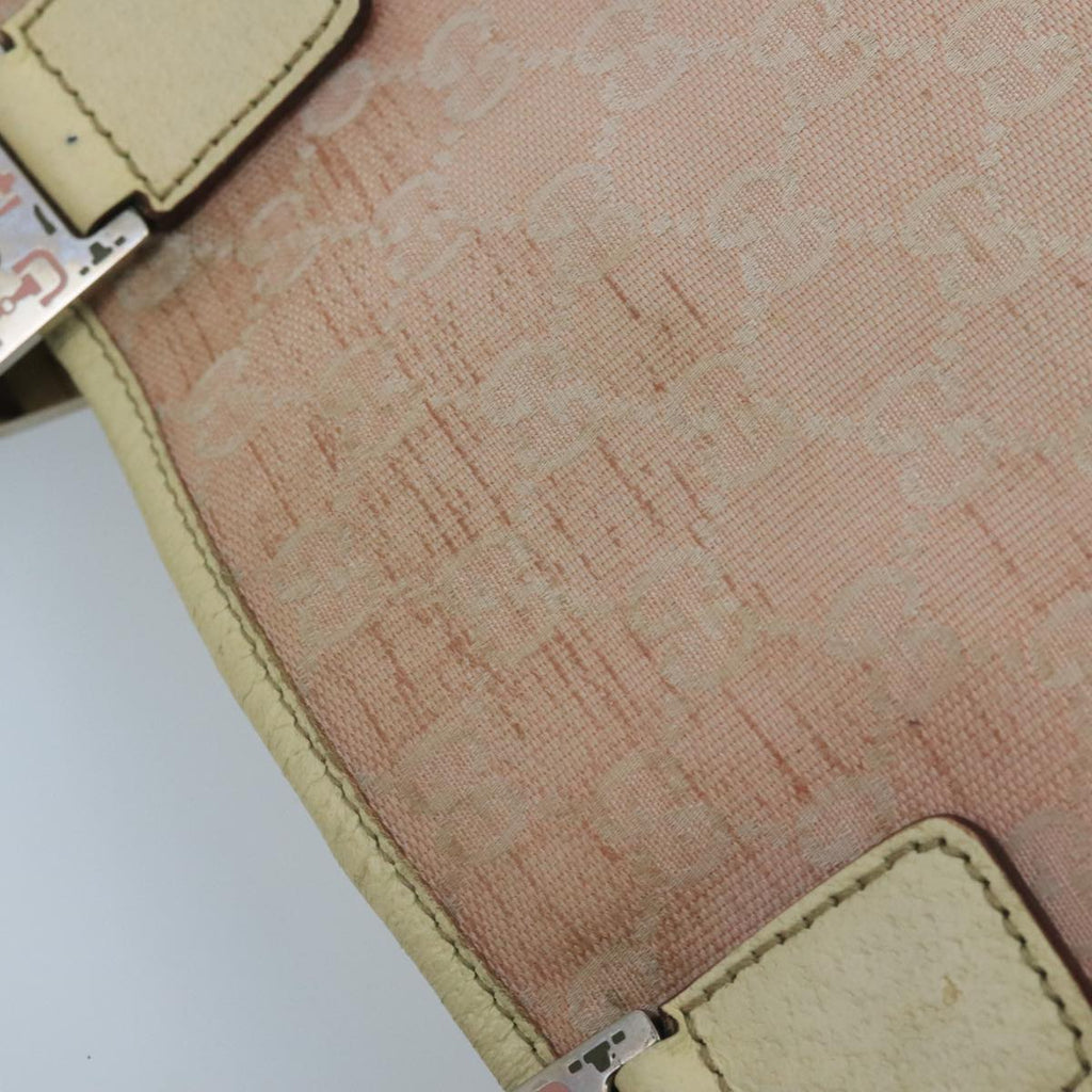 GUCCI GG Canvas Sherry Line Hand Bag Pink Green 99914