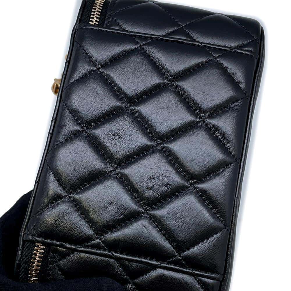 CHANEL Matelasse Chain Vanity BlackAP3044 Lambskin