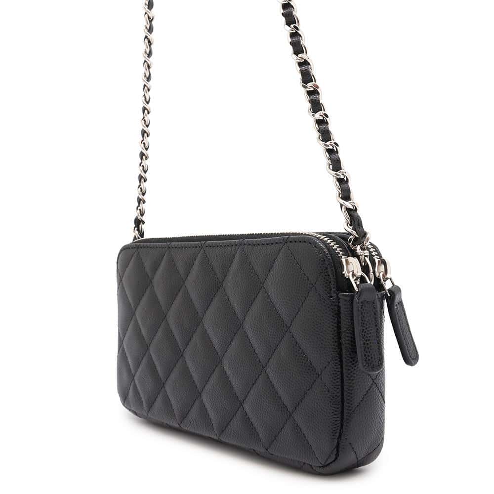 CHANEL Matelasse Chain wallet BlackAP3837 Caviar Leather