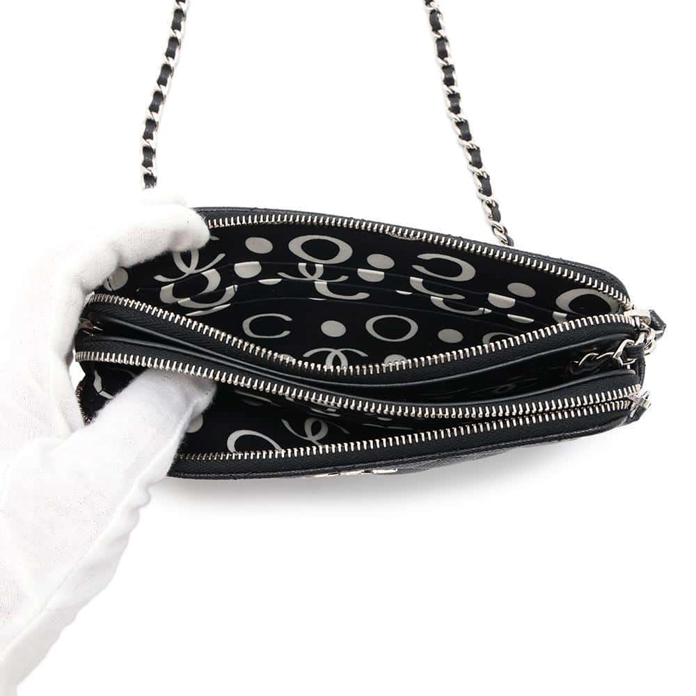 CHANEL Matelasse Chain wallet BlackAP3837 Caviar Leather