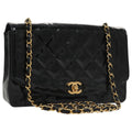 CHANEL Matelasse 25 Chain Diana Shoulder Bag Patent Black Gold CC 99928