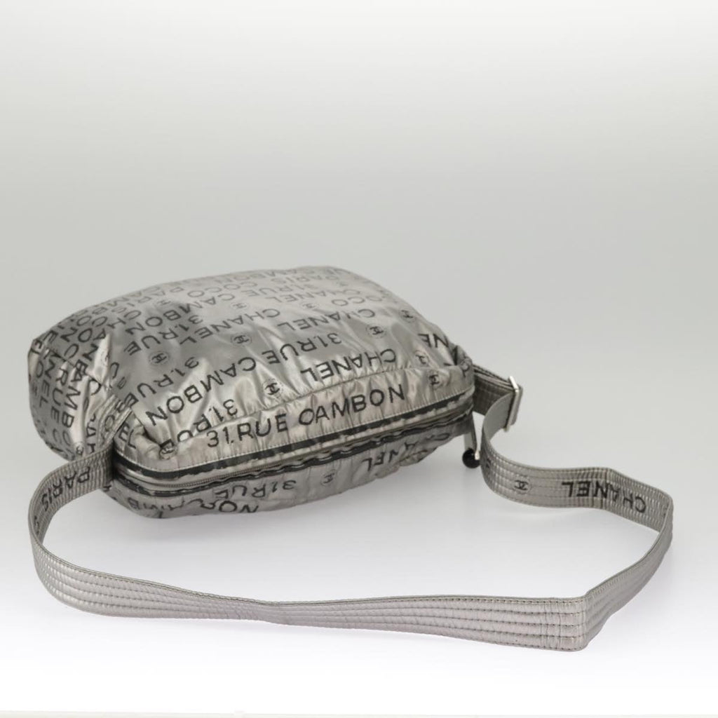 CHANEL Unlimited Shoulder Bag Nylon Silver CC 99931
