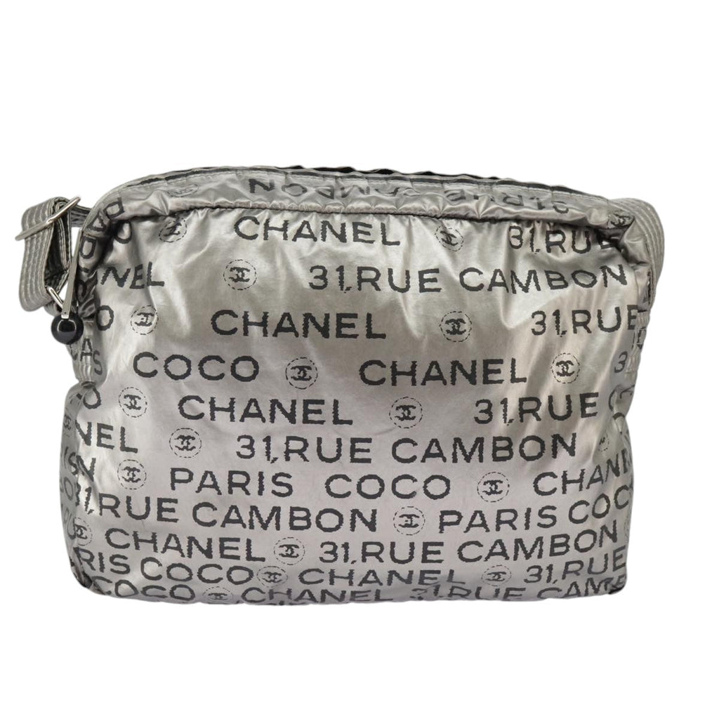 CHANEL Unlimited Shoulder Bag Nylon Silver CC 99931