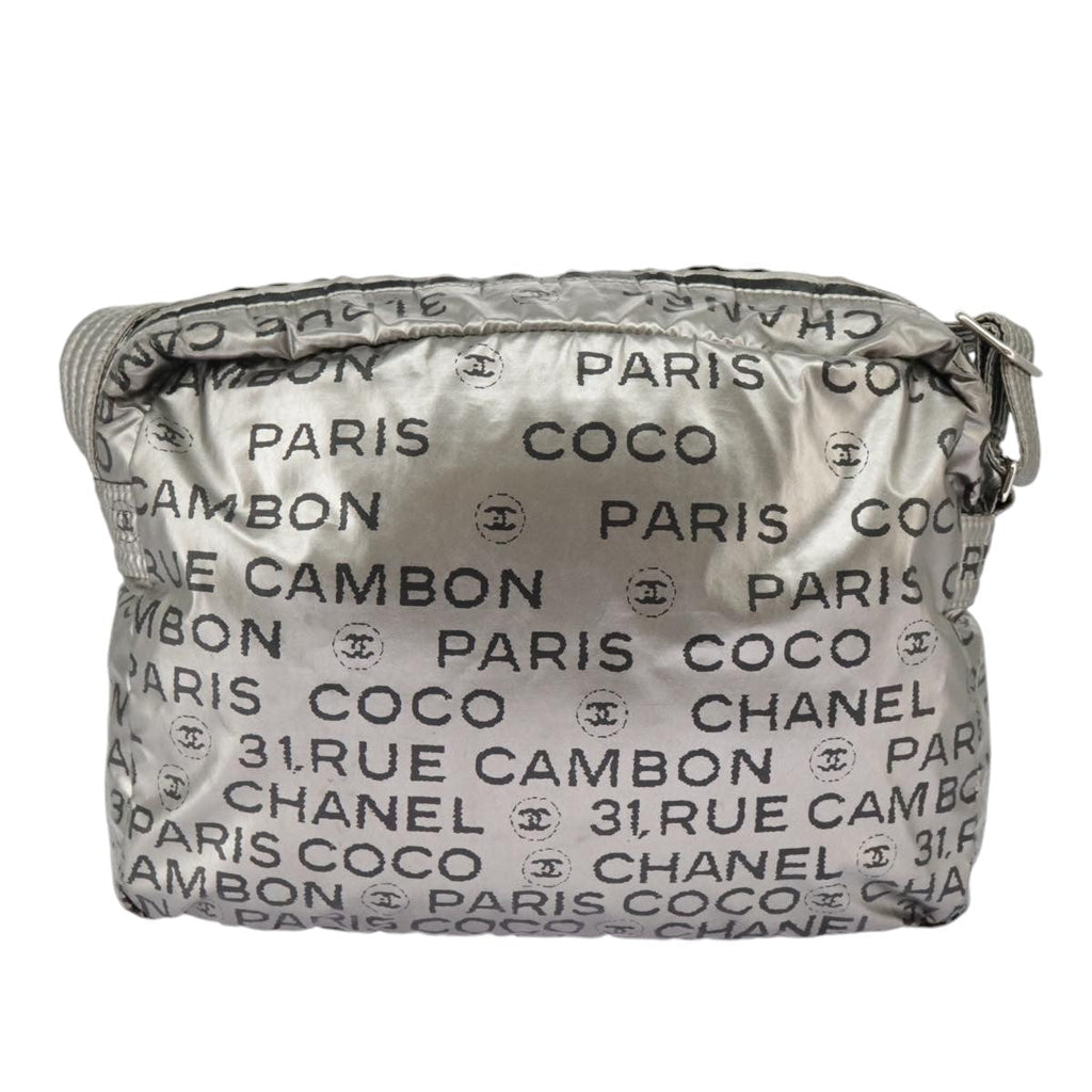CHANEL Unlimited Shoulder Bag Nylon Silver CC 99931