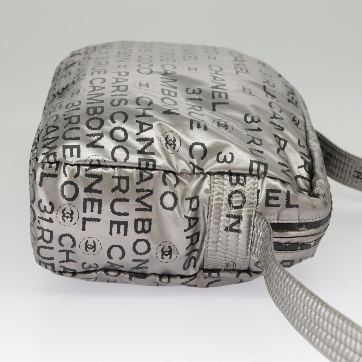 CHANEL Unlimited Shoulder Bag Nylon Silver CC 99931