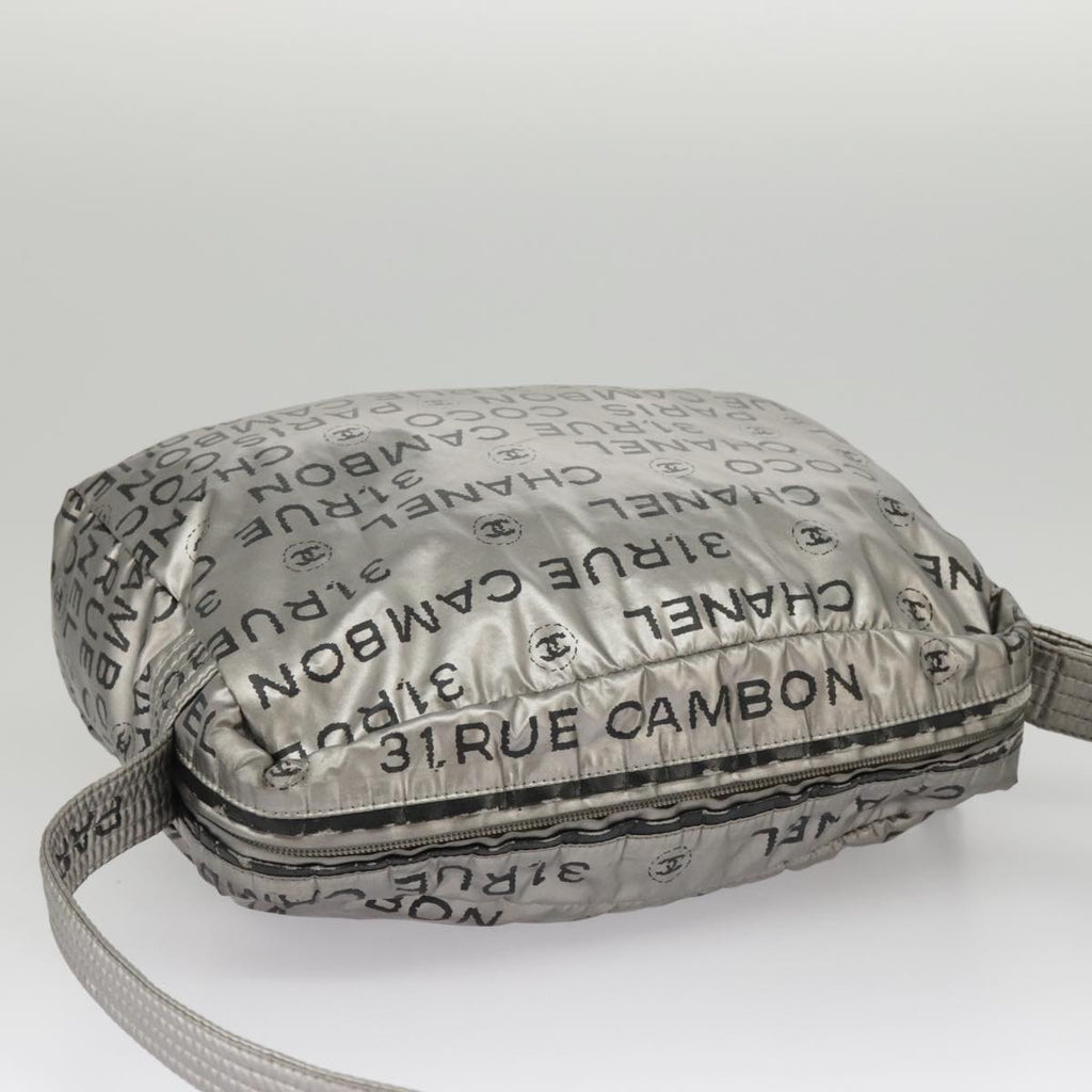 CHANEL Unlimited Shoulder Bag Nylon Silver CC 99931