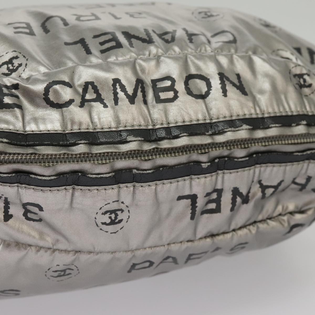 CHANEL Unlimited Shoulder Bag Nylon Silver CC 99931