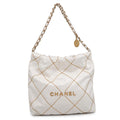 CHANEL CHANEL22 ChainShoulder Bag WhiteAS3260 Shiny Calf Leather Size Small
