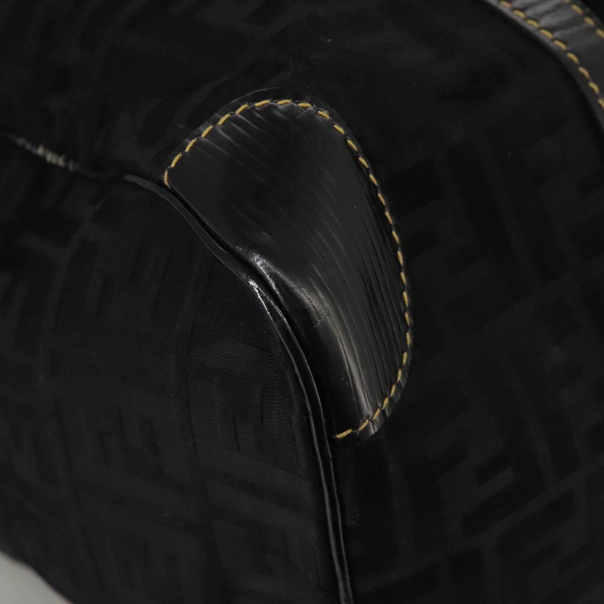 FENDI Zucca Canvas Boston Bag Black 99966