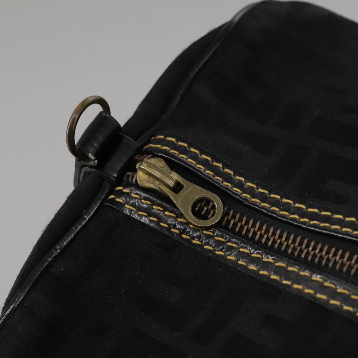 FENDI Zucca Canvas Boston Bag Black 99966